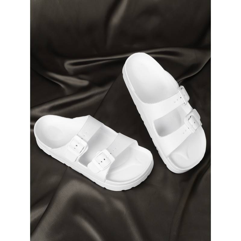 Truffle Collection White Solid Flats (UK 8)