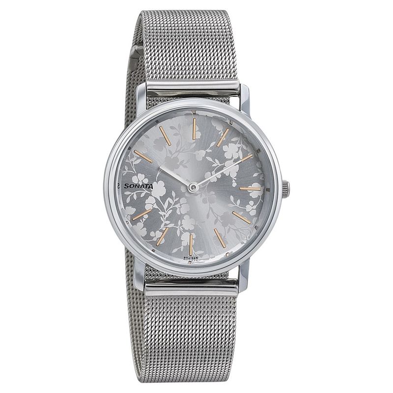 Buy Sonata 87029SM02 Silver Dial Analog Watch For Women Online
