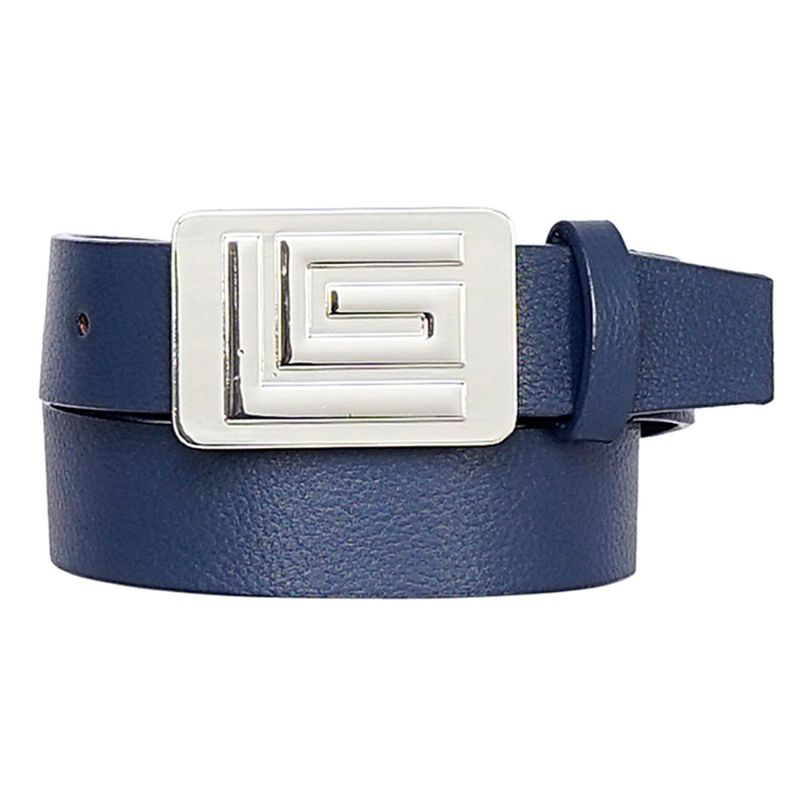 Justanned Men Blue Real Leather Textured Belt (36)