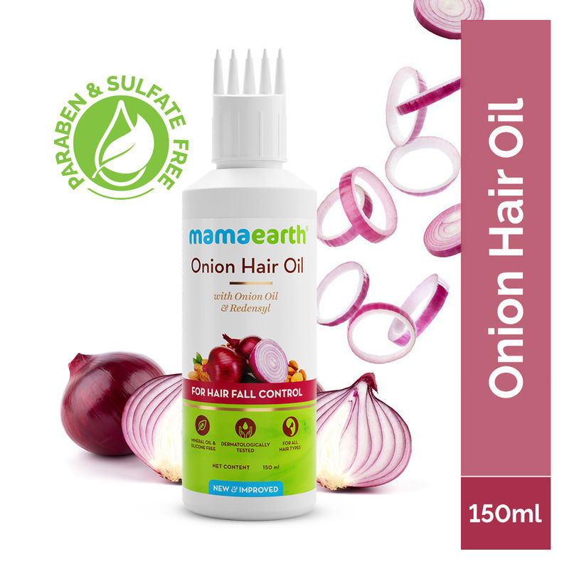 Mamaearth Onion Hair Oil for Hair Fall Control with Onion & Redensyl