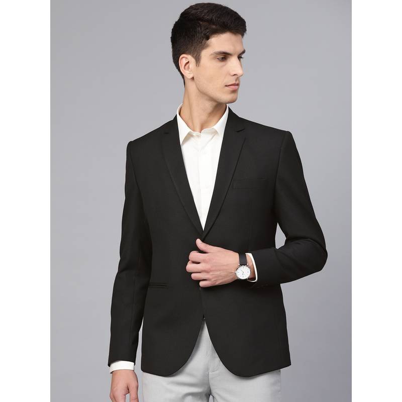 MANQ Mens Slim Fit Formal Black Blazer (38)