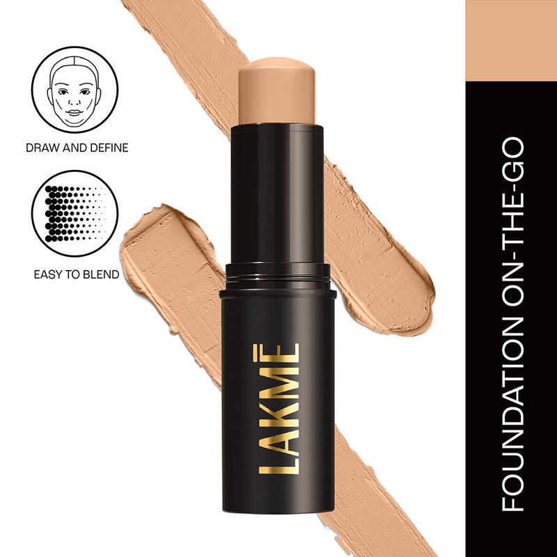 Lakme Facelift Foundation Stick + Concealer, Matte Finish, Easy To Blend - Neutral Almond