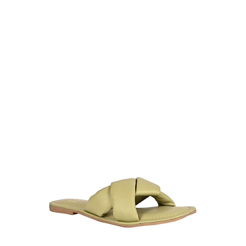 Eske Olive Glenda Genuine Leather Slip On Flats (EURO 36)