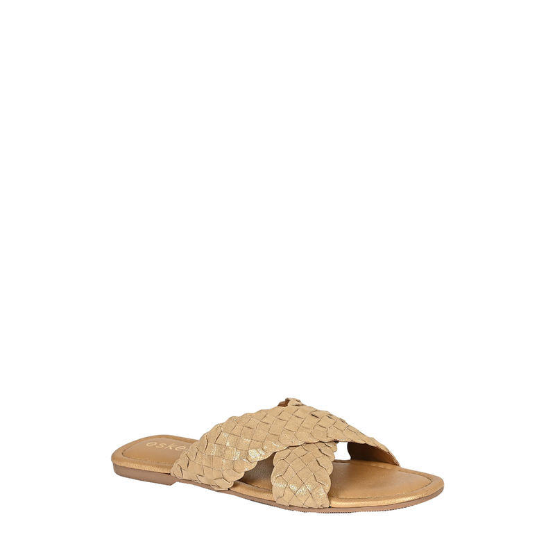 Eske Gold Nifa Genuine Leather Slip On Flats (EURO 36)