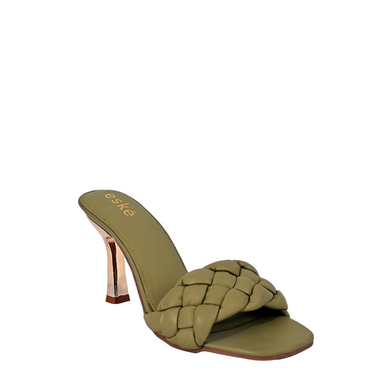 Eske Olive Zoa Genuine Leather Kitten Stilettos (EURO 36)