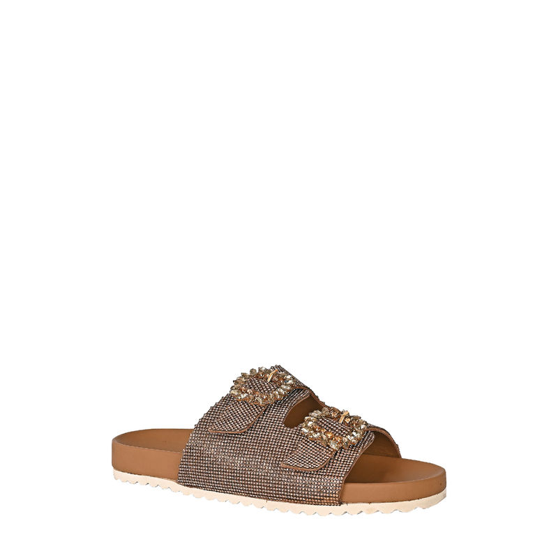 Eske Gold Noelle Genuine Leather Slip On Sandals (EURO 37)