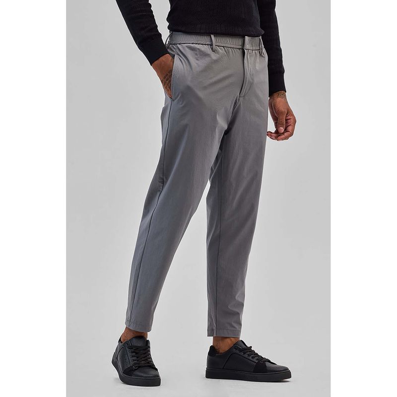 Snitch Light Grey Regular Fit Stretch Chinos (38)