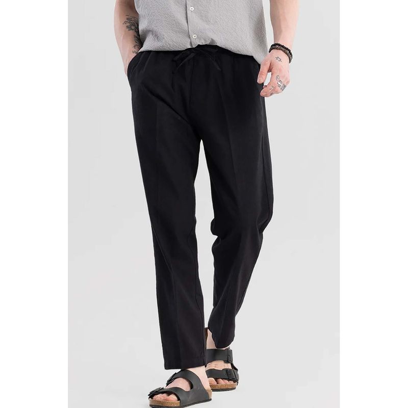 Snitch Wafty Black Linen Trouser (30)