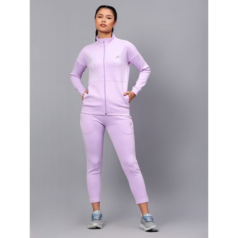 Vector X Lavender Women Winter Wear High Neck Full Sleeves Sports Wear Tracksuit (Set of 2) (S)