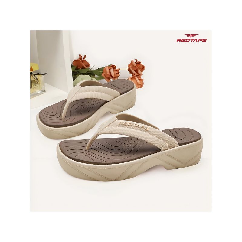 Red Tape Womens Beige Eva Comfort Flipflops (UK 5)