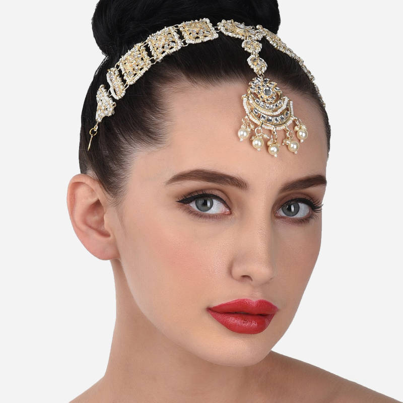 Rose Gold- AD Stone Choker set with Mang Tikka | Indian Bollywood Styl – Radhe jewellery