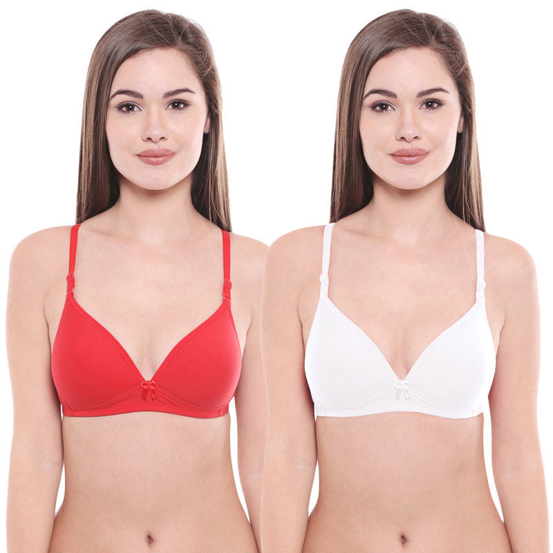 Bodycare Pack Of 2 Lightly Padded T-Shirt Bra - Multi Color (36B)