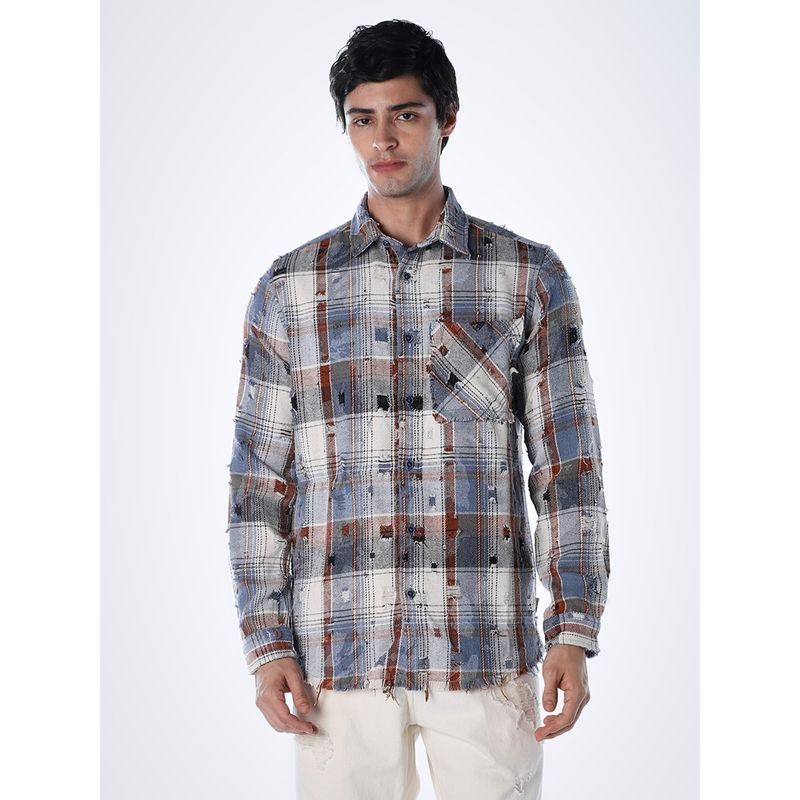 Jack & Jones Men Regular Fit Blue Shirt (M)