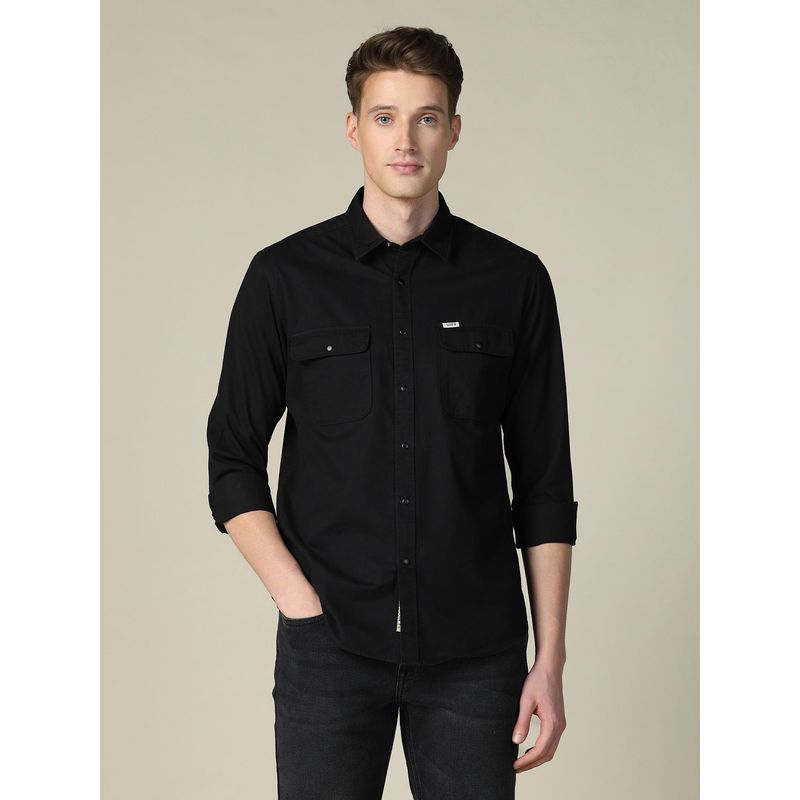 U.S. Polo Assn. Denim Co. Men's Textured Twill Shacket - Black (42)