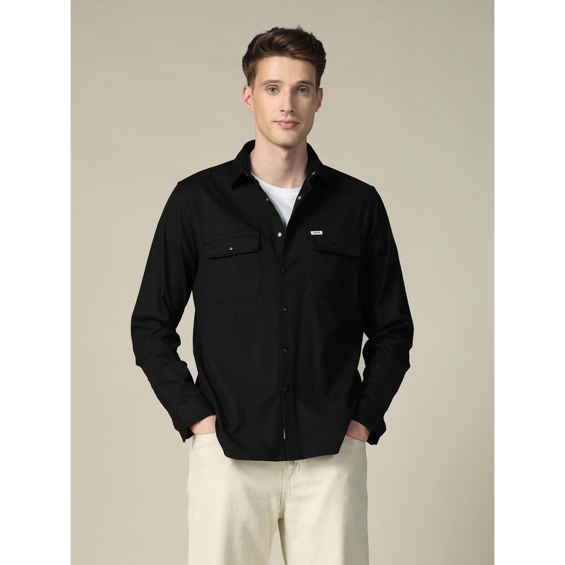 U.S. Polo Assn. Denim Co. Men's Textured Twill Shacket - Black (42)