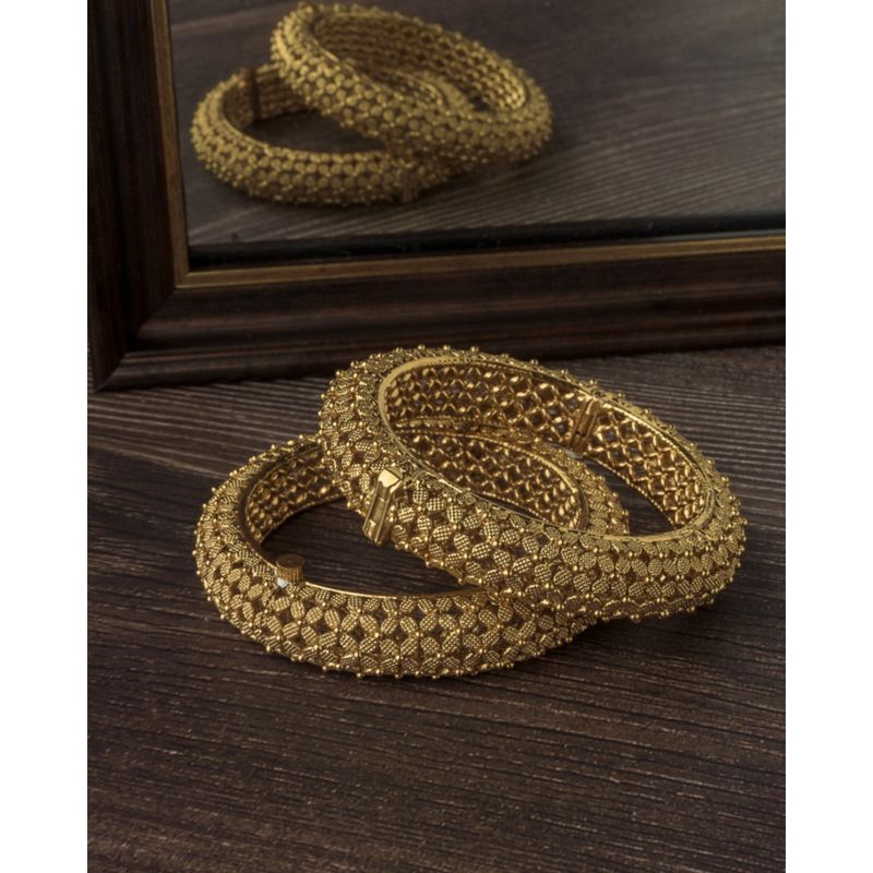 vivinia BY VIDHI MEHRA Gold Plated Womens Pair of Kaleeras (Freesize) main image 1