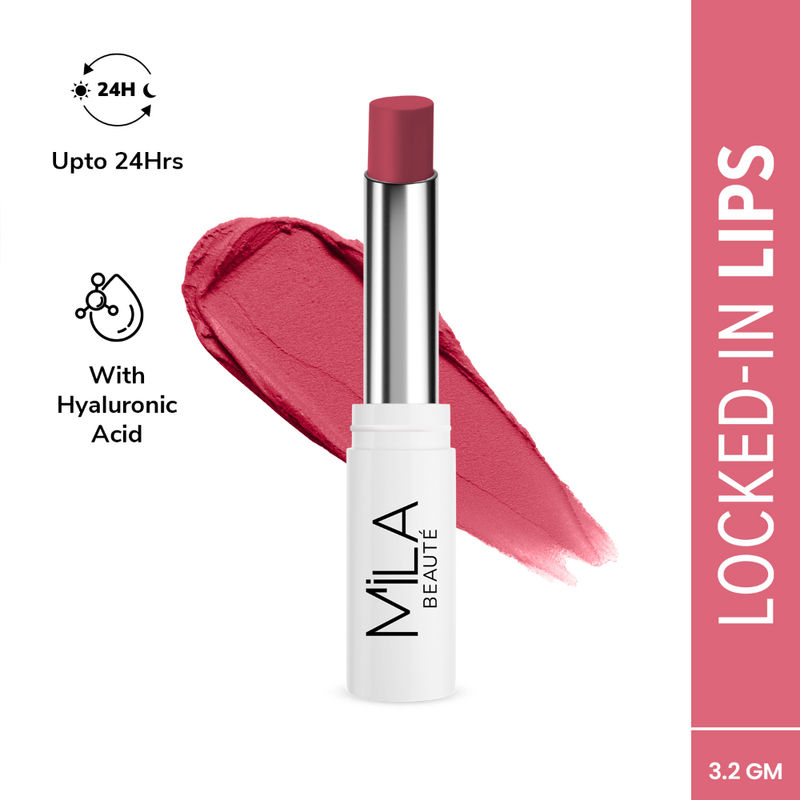 Mila Beauté 24 Hr Non-Transfer Matte Locked-In Lipstick - Peachy Pink
