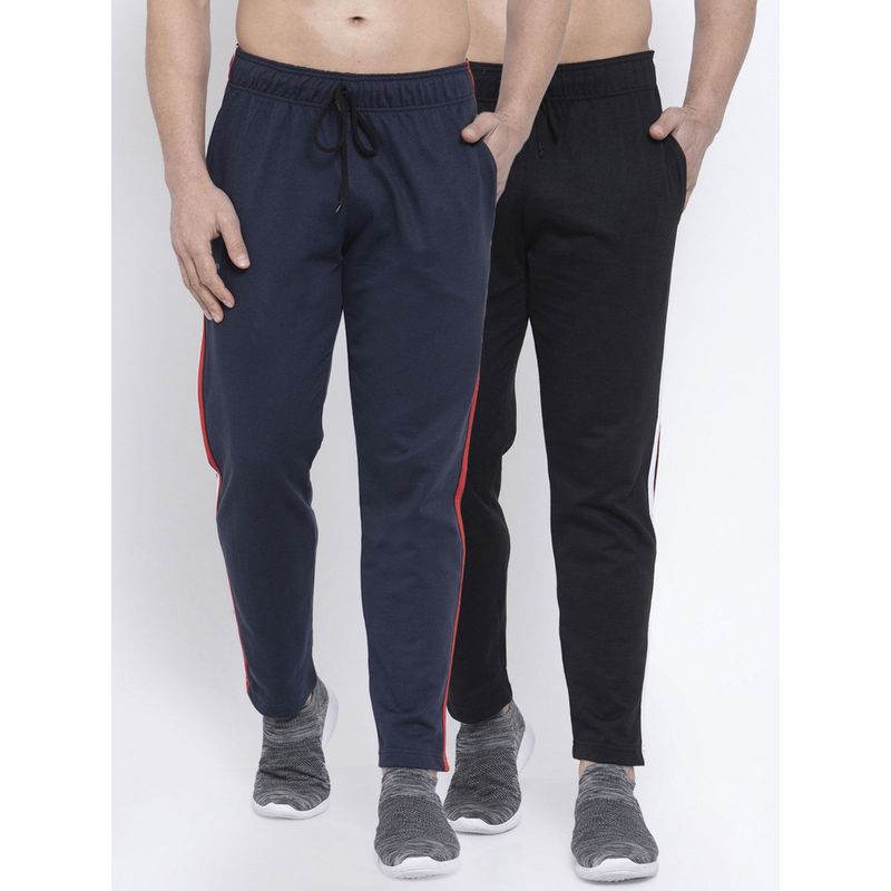 Buy NEUDIS Cotton Solid Regular Fit Joggers Track Pant Navy Blue