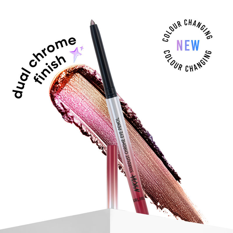 Nykaa Stardust Holographic Long Lasting Waterproof Smudgeproof Chrome Pencil Eyeliner - URL/IRL