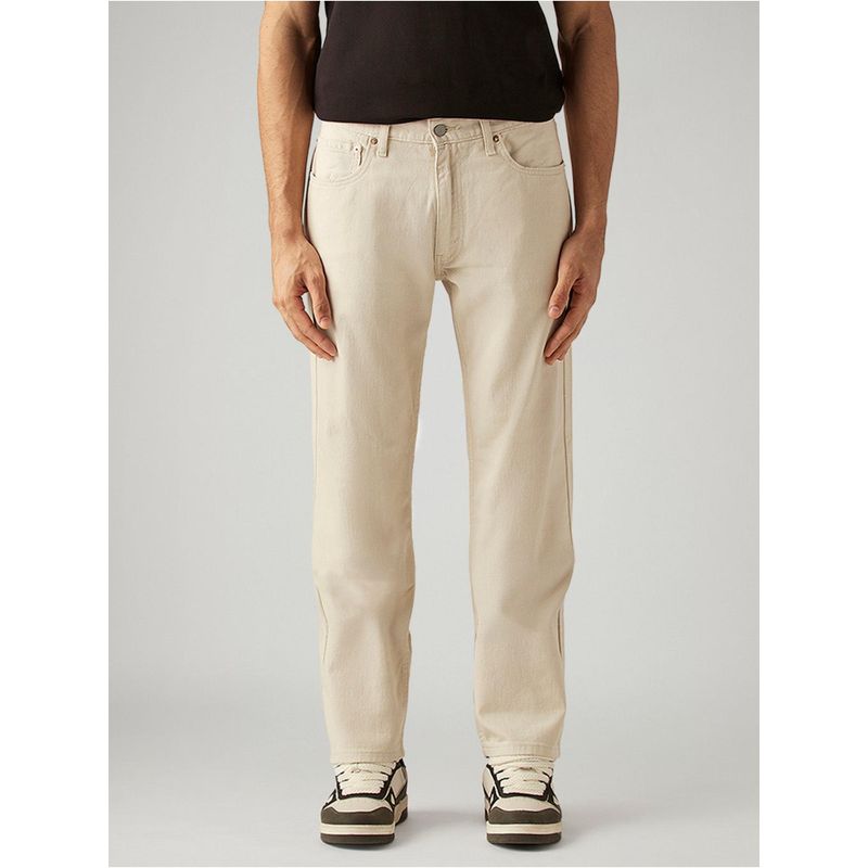 Levi's Mens 555 Beige Relaxed Straight Fit Mid Rise Jeans (30)