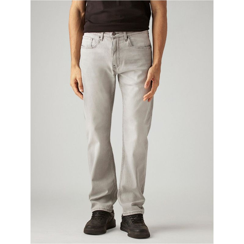 Levi's Mens 505 Light Grey Straight Fit Mid Rise Jeans (36)