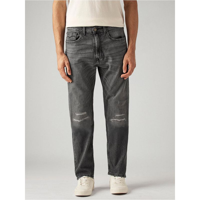 Levi's Mens 505 Grey Straight Fit Mid Rise Jeans (34)