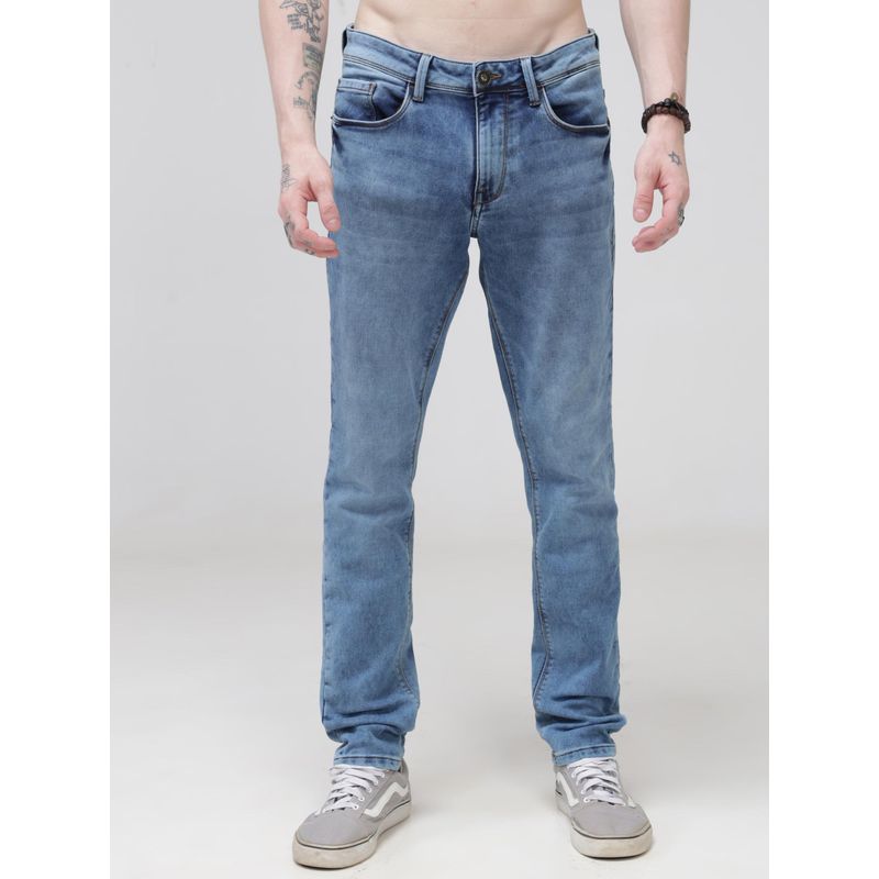 TURMS Mens 30 Days No Wash Blue Denim Jeans (40)
