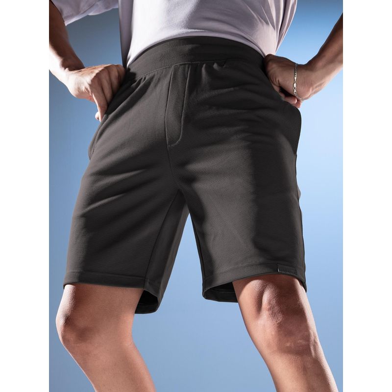 DaMENSCH Mens Brown Premium Regular Fit Ottoman Textured Shorts (S)