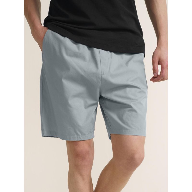 DaMENSCH Mens Grey Pure Cotton Ultra Light Lounge Shorts (M)