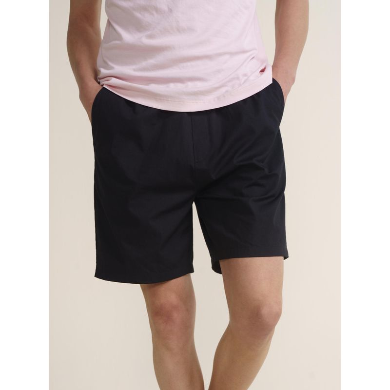 DaMENSCH Mens Black Pure Cotton Ultra Light Lounge Shorts (M)