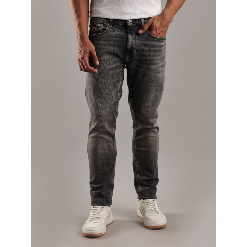 Tommy Hilfiger Men Black Cotton Ankle Mid Waist Jeans (34)