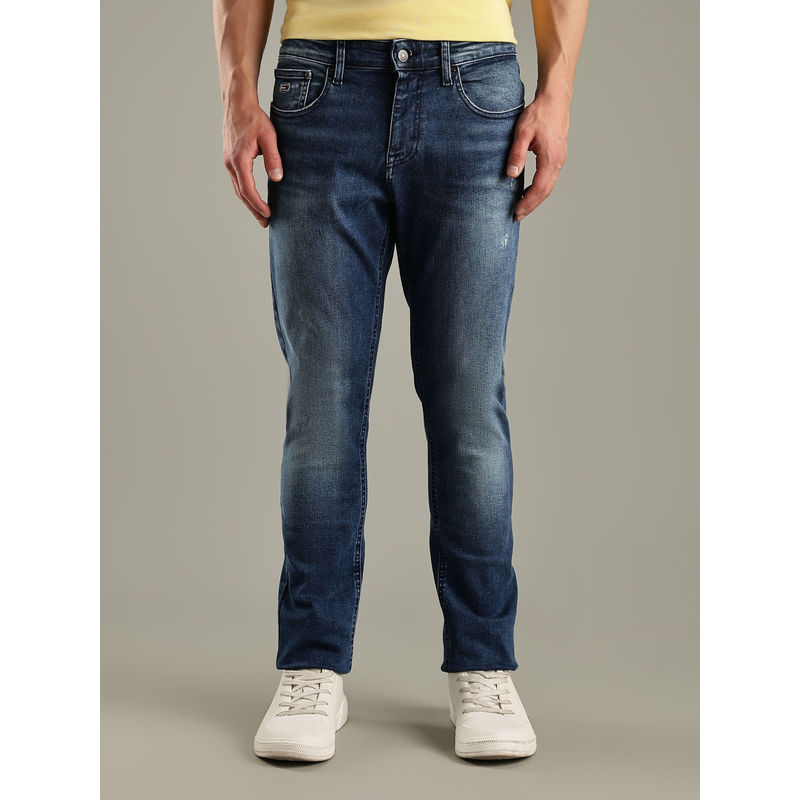 Tommy Hilfiger Men Blue Cotton Ankle Low Waist Jeans (30)