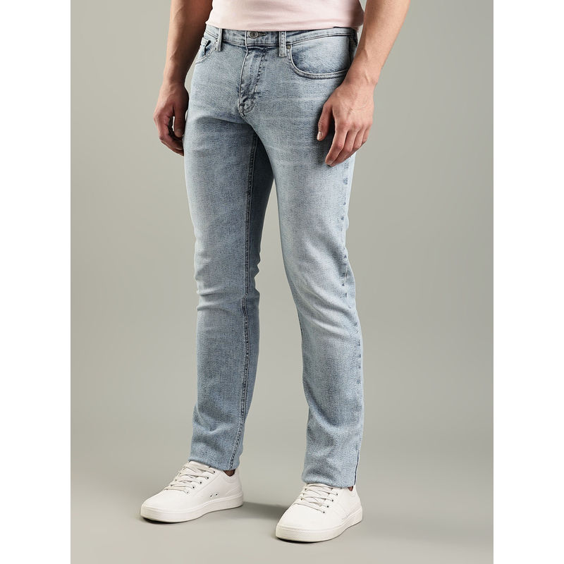 Tommy Hilfiger Men Blue Cotton Ankle Mid Waist Jeans (30)