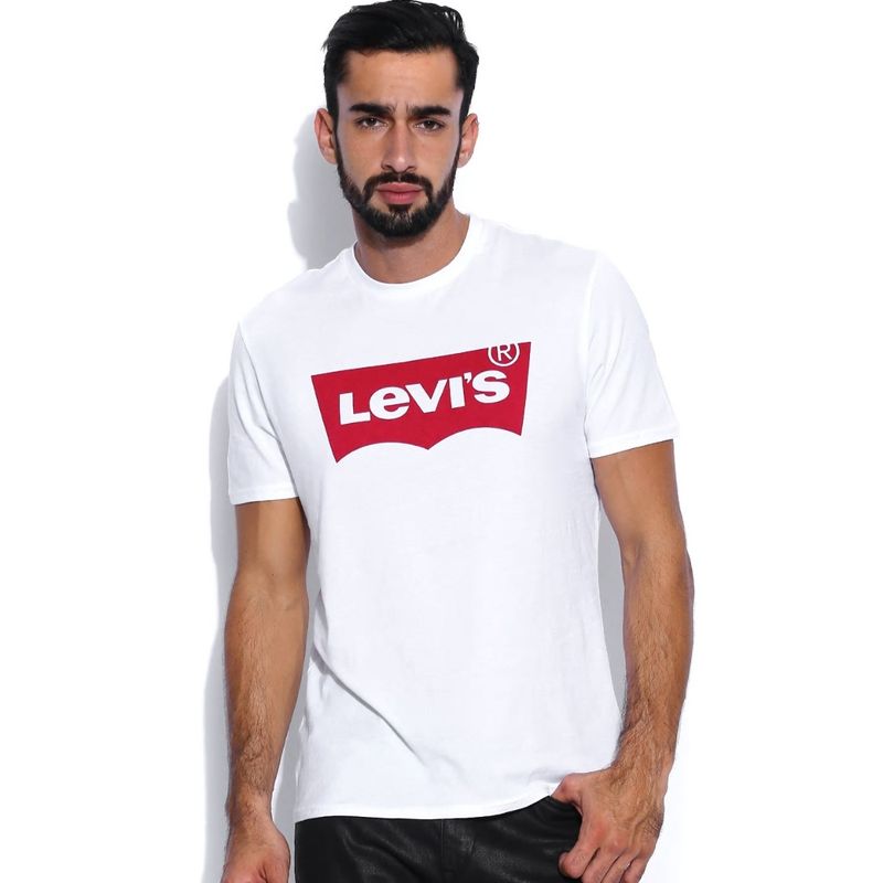 Levi's Men White Logo T-Shirt (L)