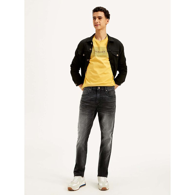 Levi's Mens 512 Slim Tapered Fit Charcoal-Grey Jeans (34)