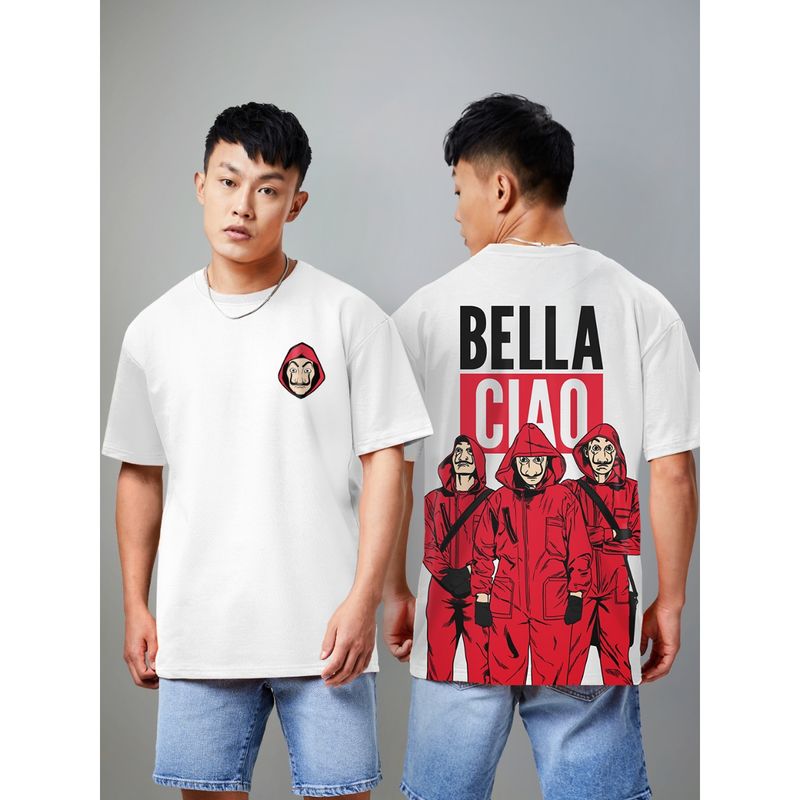 The Souled Store Official Money Heist Bella Ciao Oversized T-Shirts for Men (XL)