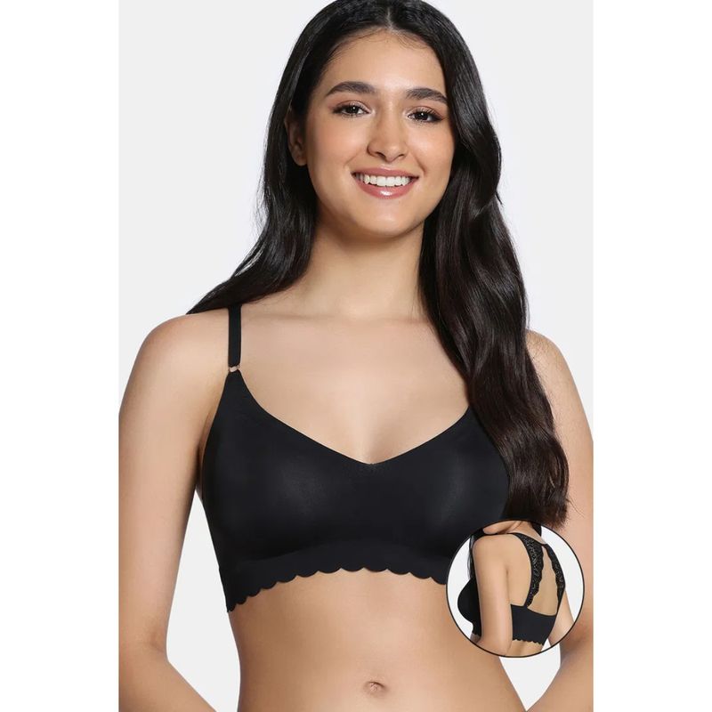 Zivame Seamless Collective Padded Bralette - Black (M)