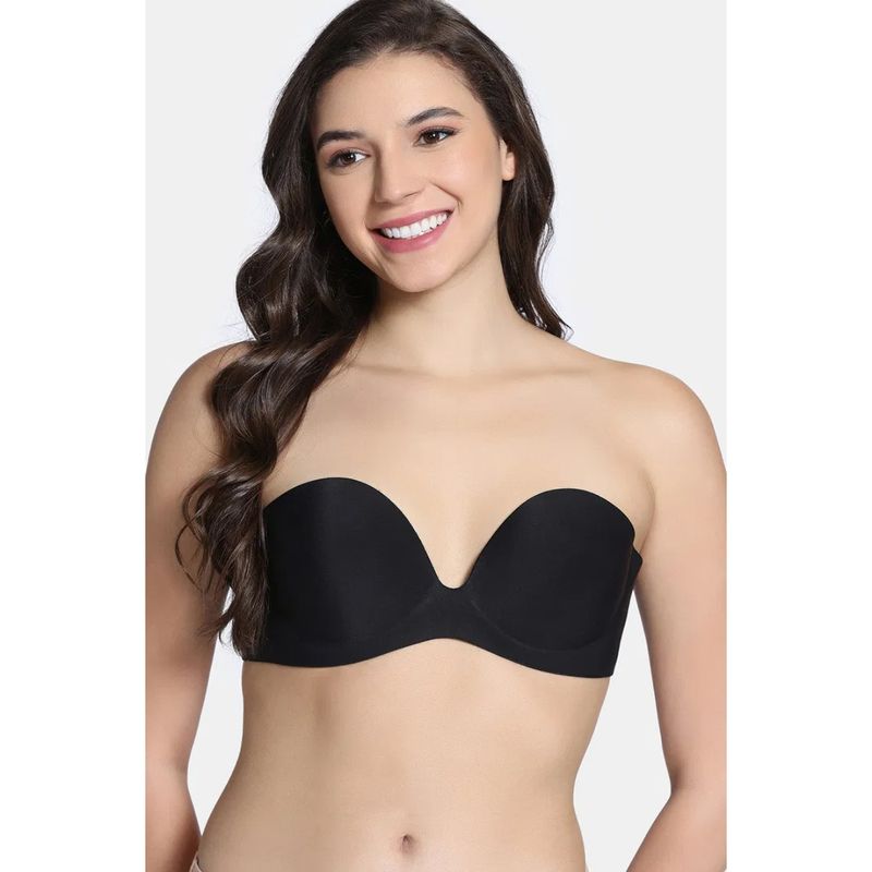 Zivame Padded Non Wired Low Coverage Stick-On Bra - Black (C)