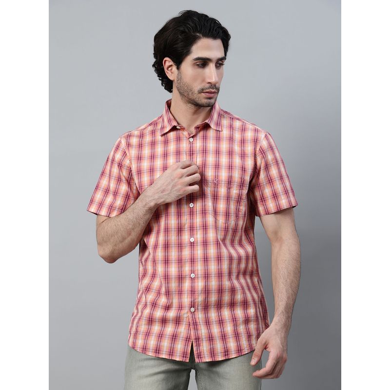 Cantabil Men Multi-Color Checkered Half Sleeve Casual Shirt (38)
