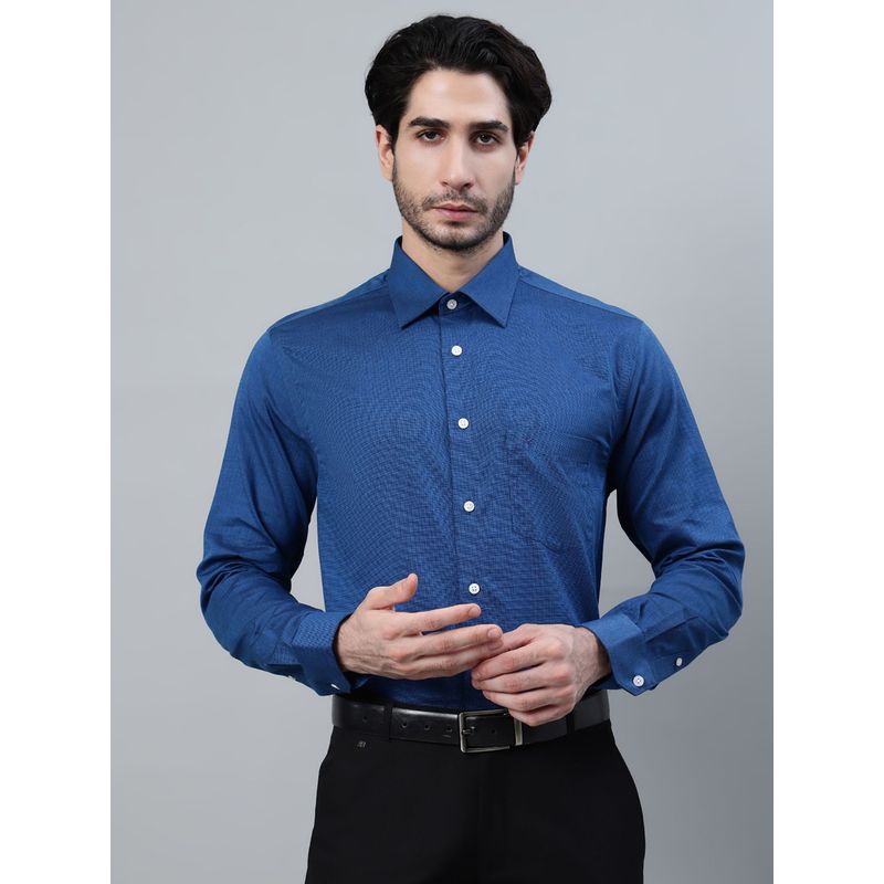 Cantabil Men Blue Solid Formal Full Sleeve Shirt (38)