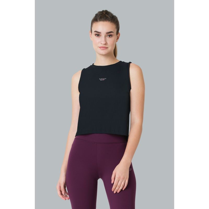 Van Heusen Proactive Elite Women Quick Dry & High Stretch Cropped Top - Black Beauty (S)