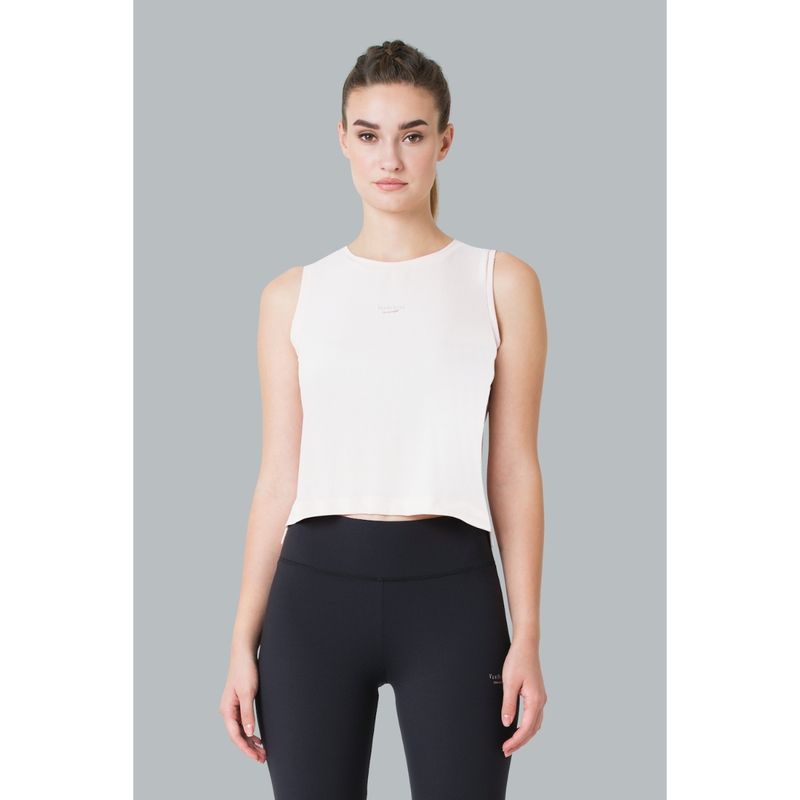Van Heusen Proactive Elite Women Quick Dry & High Stretch Cropped Top - Chalk Pink (L)