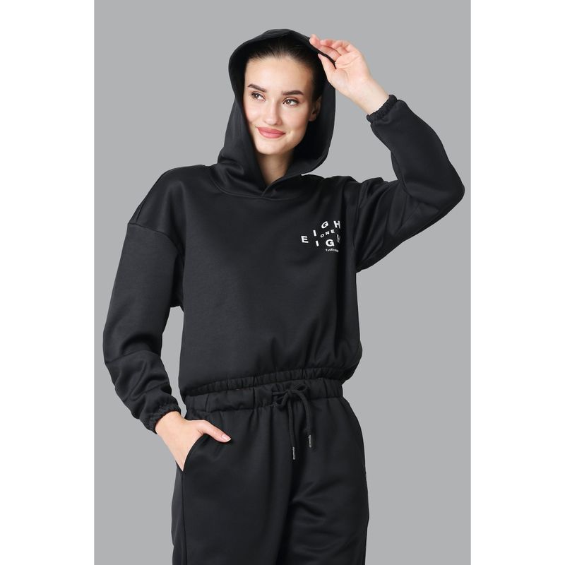 Van Heusen Athleisure Women Long Sleeve & Dropped Shoulder Hoodie - Black Eight One (S)