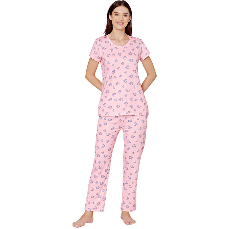 Bodycare Womens Spandex Digital Printed Tshirt & Pyjama Bsls13009 (M)