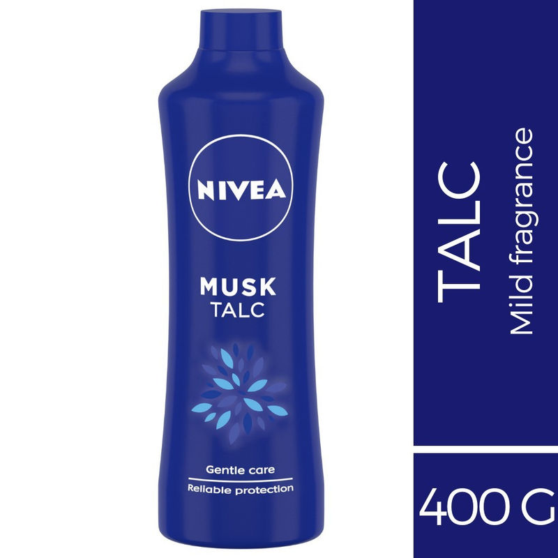 NIVEA Talcum Powder, Musk, For Gentle Fragrance & Reliable Protection Against Body Odour