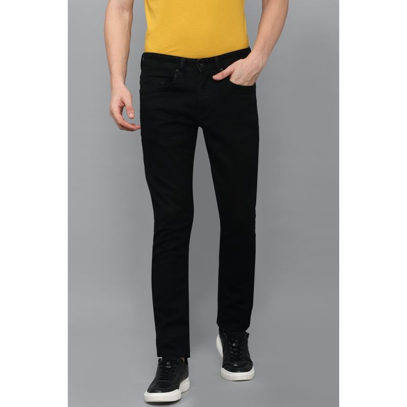 Louis Philippe Men Black Dark Slim Fit Jeans (32)