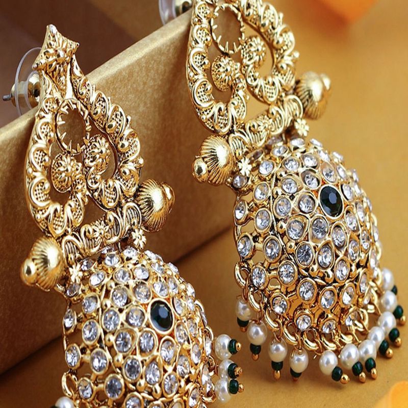 Sukkhi Stunning Gold Plated Austrian Diamond Dangle Earring For Women E83465