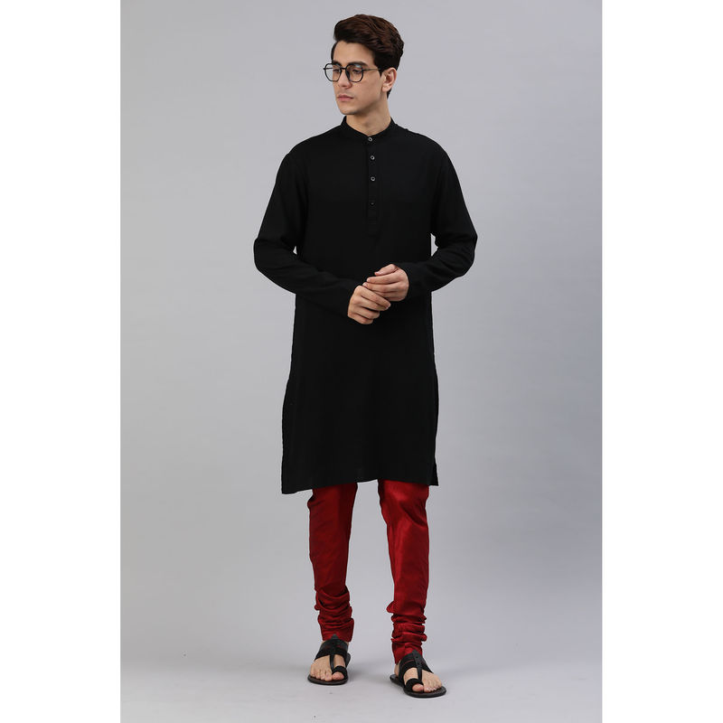 Manthan Mens Maroon Cotton Solid Churidar (S)