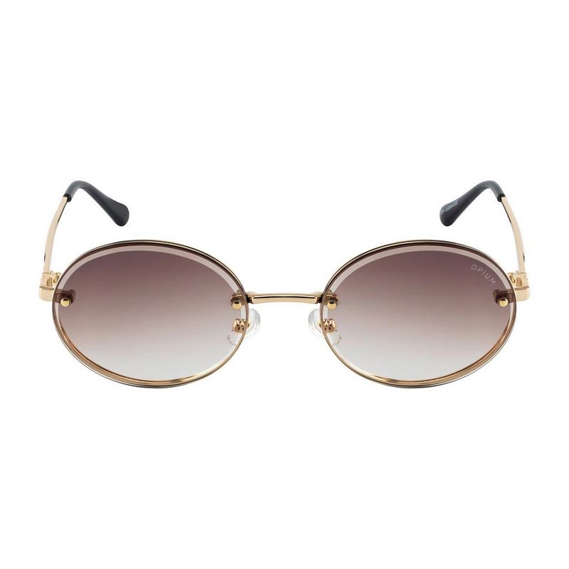 Opium Eyewear Women Brown Round Sunglasses with UV Protected Lens - OP ...
