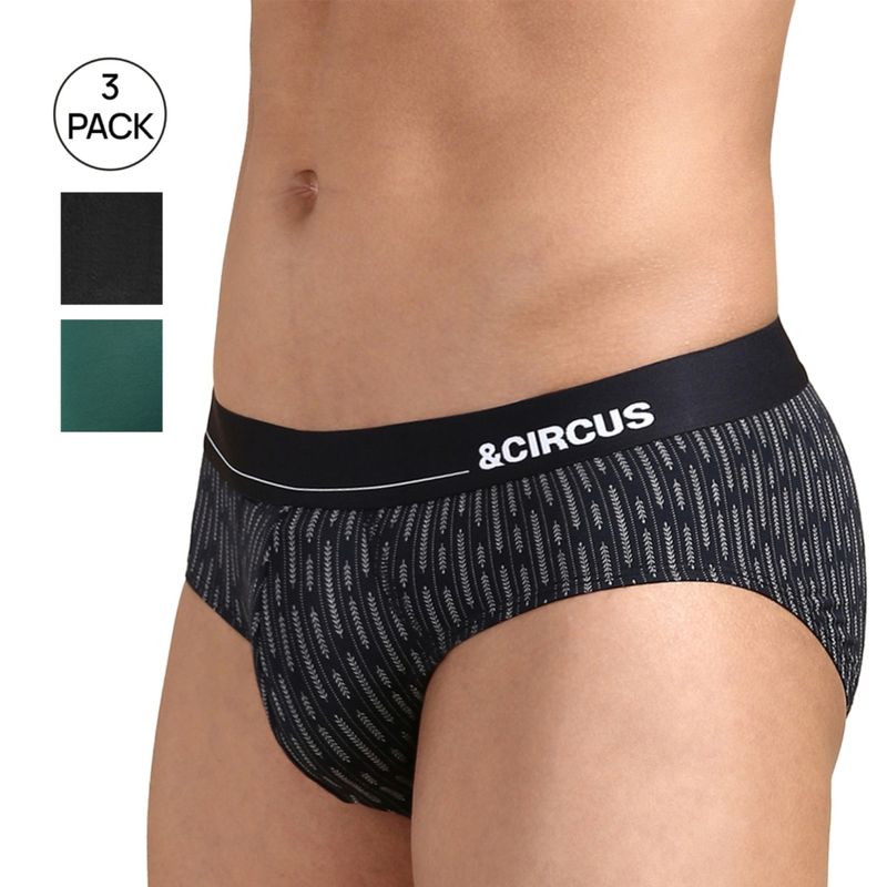 Tailor and Circus Men Briefs Multi-Color Mid Waist (Pack of 3) (L)
